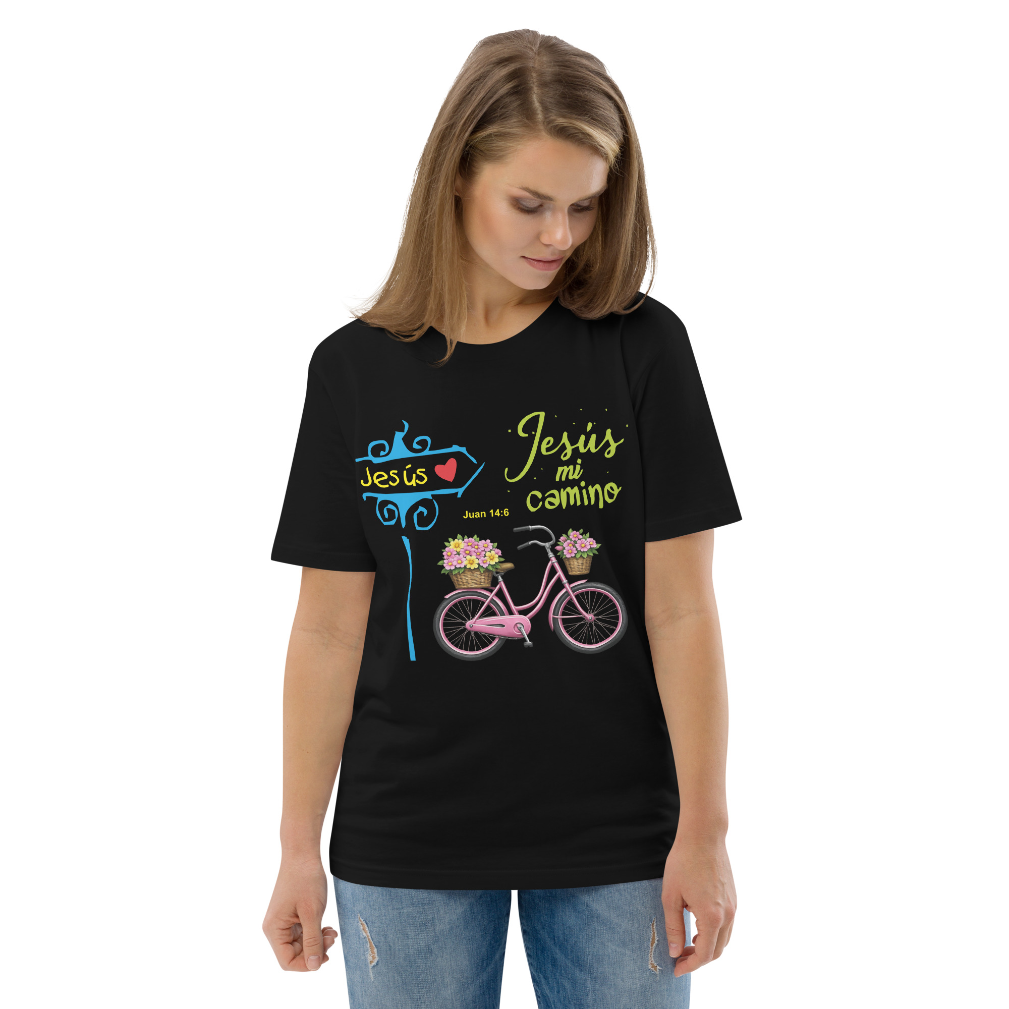 Jesús mi camino – Unisex Algodón Orgánico, dark - Imagen 2