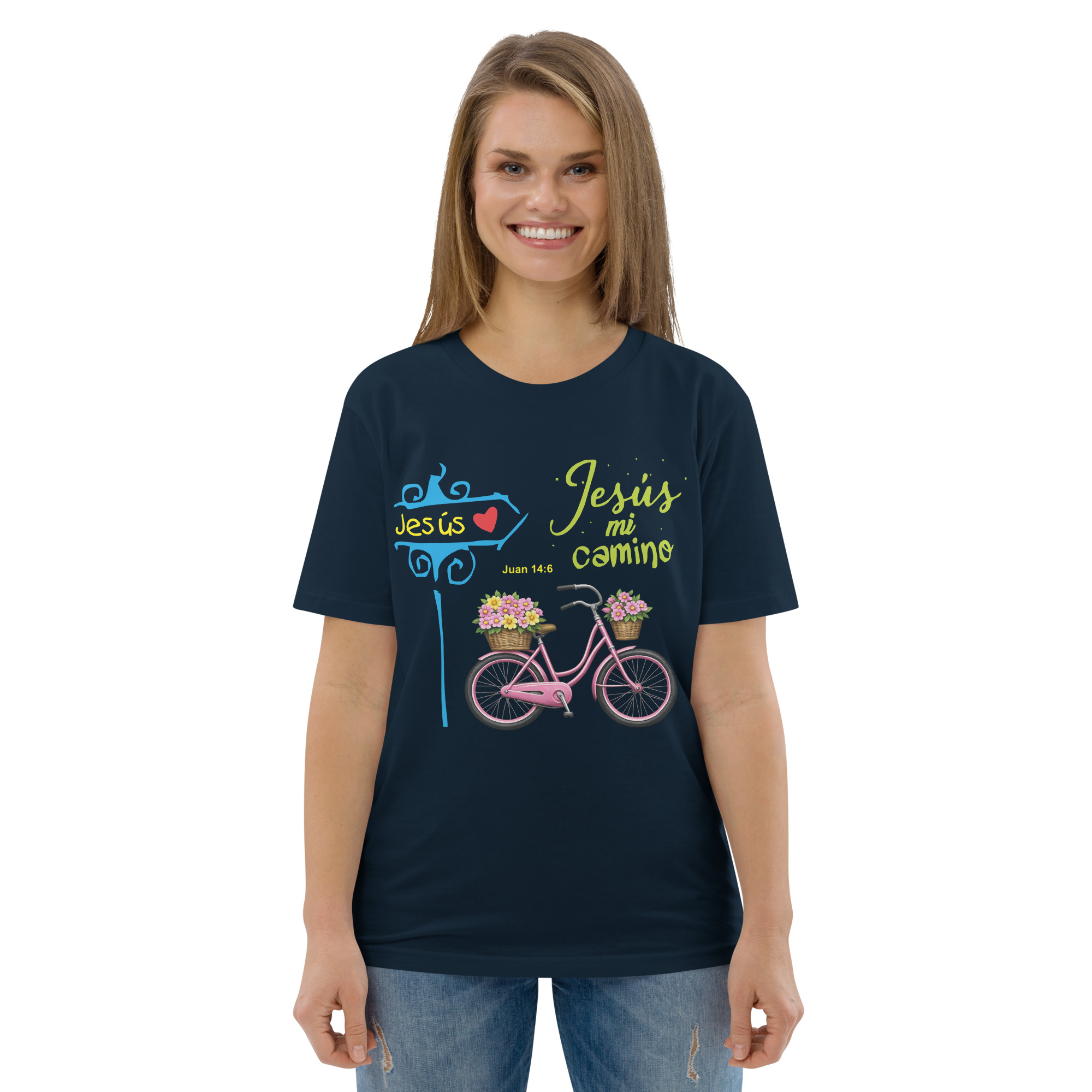 Jesús mi camino – Unisex Algodón Orgánico, dark - Imagen 4