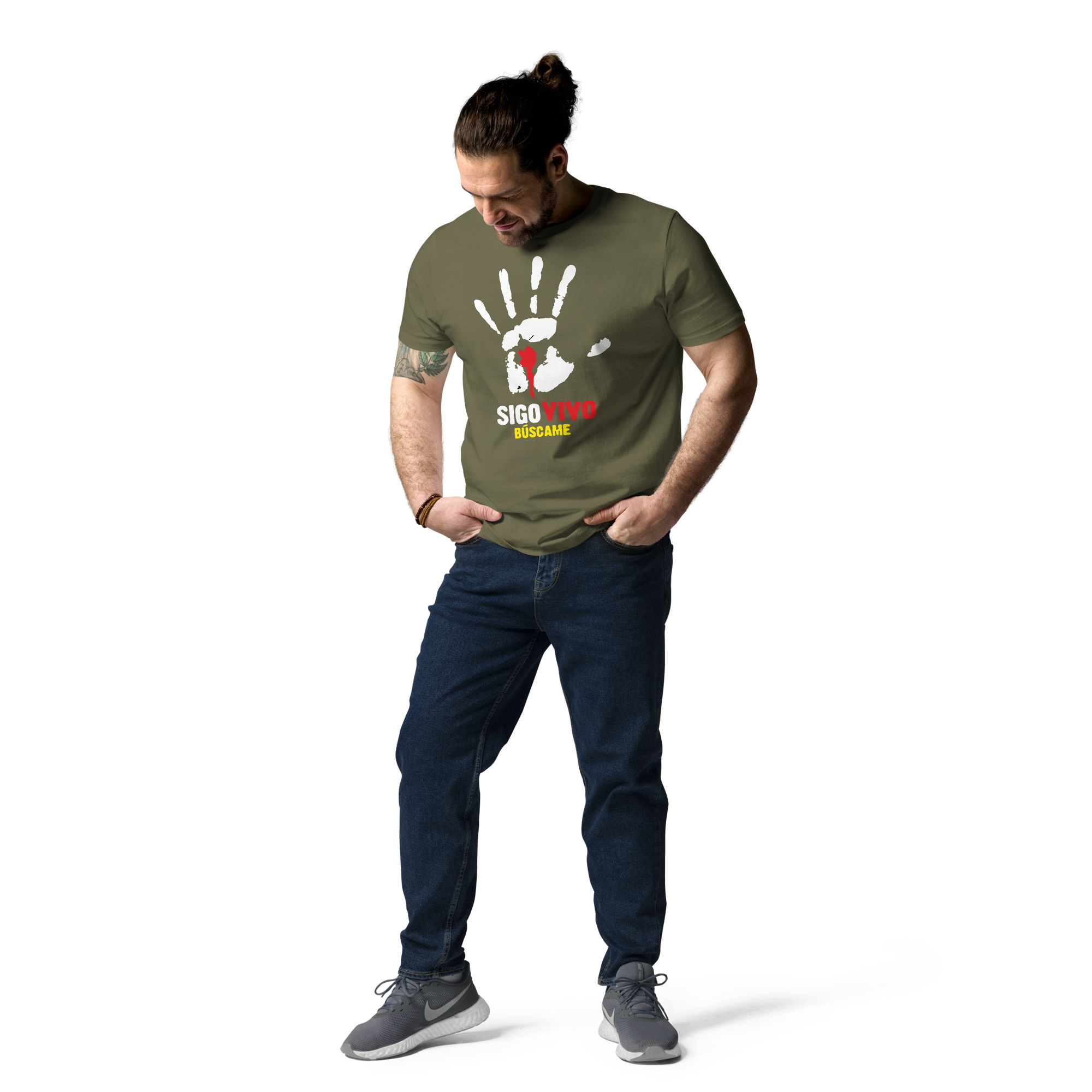 Sigo vivo – Unisex Algodón Orgánico, dark - Imagen 3