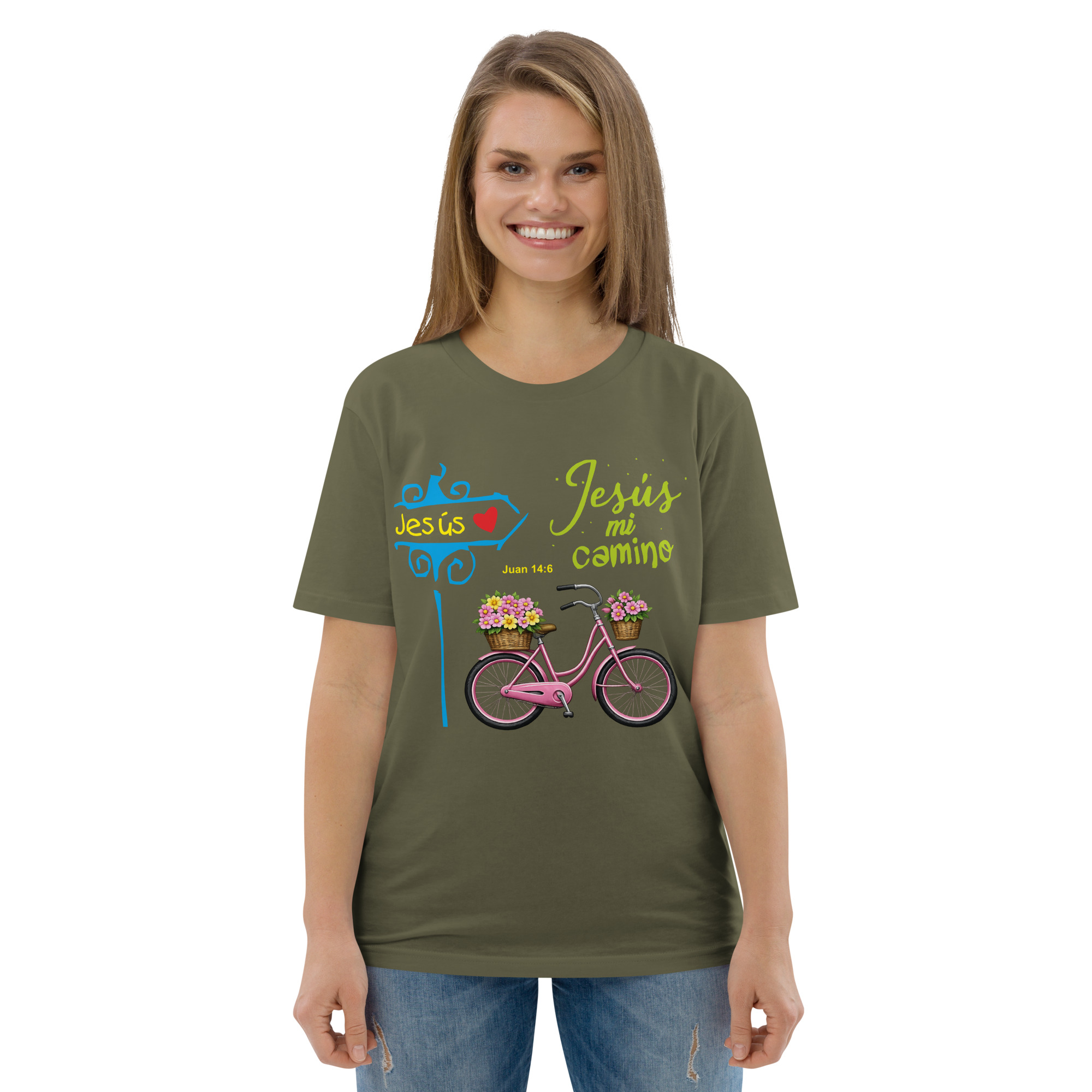 Jesús mi camino – Unisex Algodón Orgánico, dark - Imagen 7